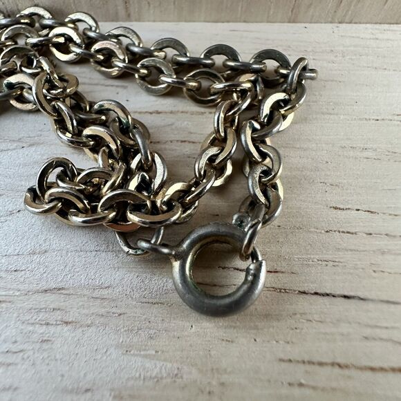 Vintage Dendritic Agate Cameo Pendant Necklace Gold Silver Art Nouveau Style - Picture 5 of 5